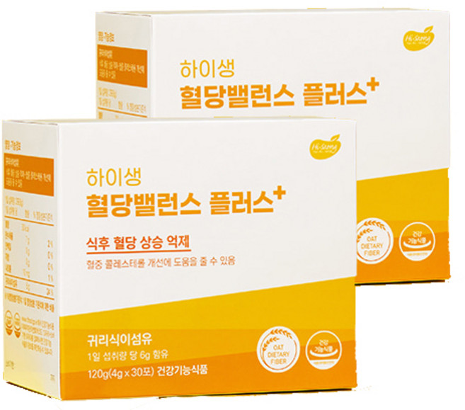 귀리 식이섬유 — 하이생 귀리식이섬유 혈당밸런스 30p, 105g, 2개