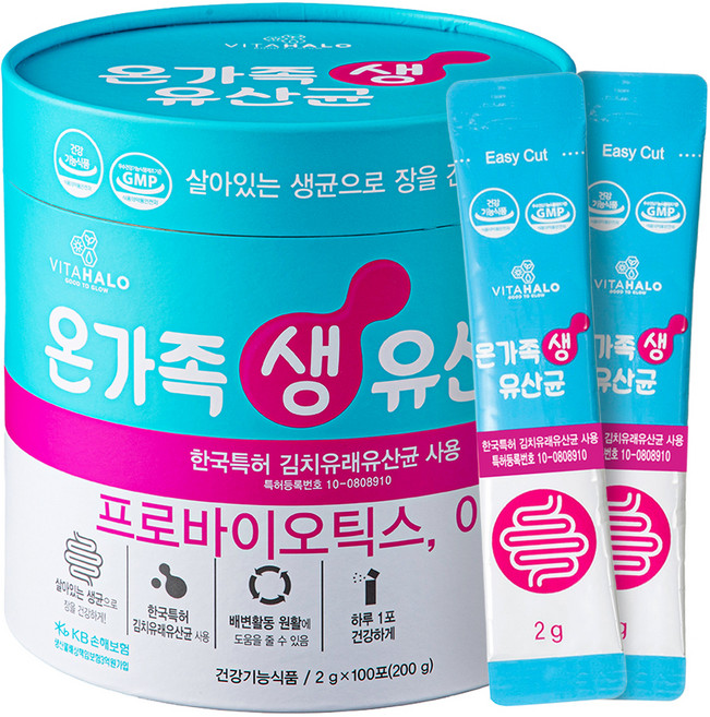 김치유산균 — 비타할로 온가족 생 유산균, 300g, 1개