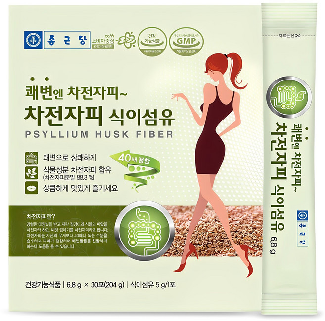 종근당 차전자피 식이섬유 30개입, 204g, 1개