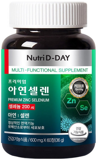 아연 셀레늄 — 뉴트리디데이 프리미엄 아연 셀렌 36g, 1개, 60정
