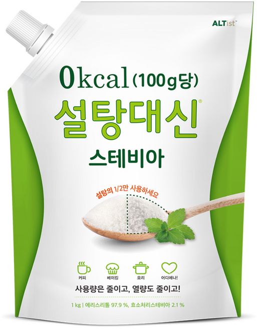 설탕대신 스테비아 대용량 에리스리톨 효소처리 설탕대체 1kg, 1개