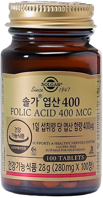 엽산 400ug — 솔가 엽산 400, 100정, 1개