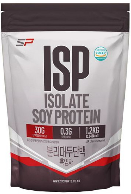 대두단백 분말 — SP스포츠 ISP 분리대두단백질 흑임자맛, 1.2kg, 1개