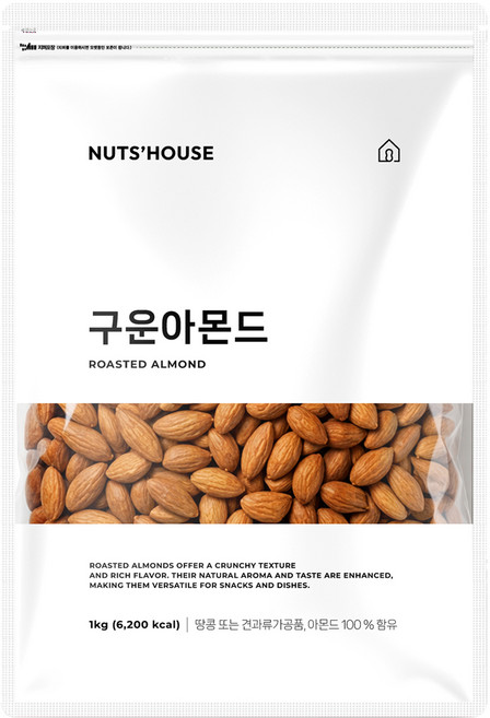 해맑음푸드 넛츠하우스 구운아몬드, 1kg, 1개