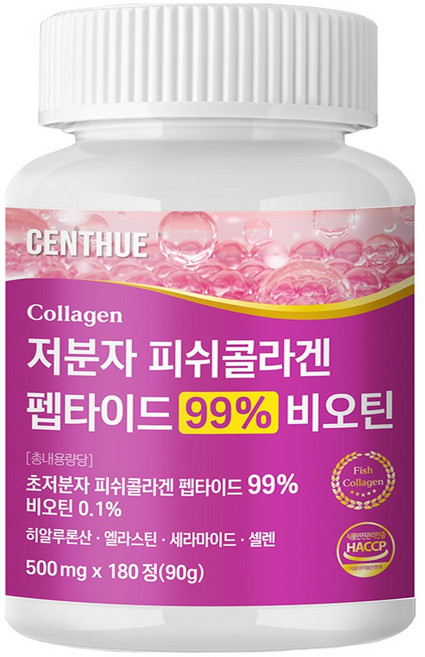 저분자 콜라겐 — 센트휴 저분자 피쉬 콜라겐 펩타이드 99% 비오틴, 1개, 180정
