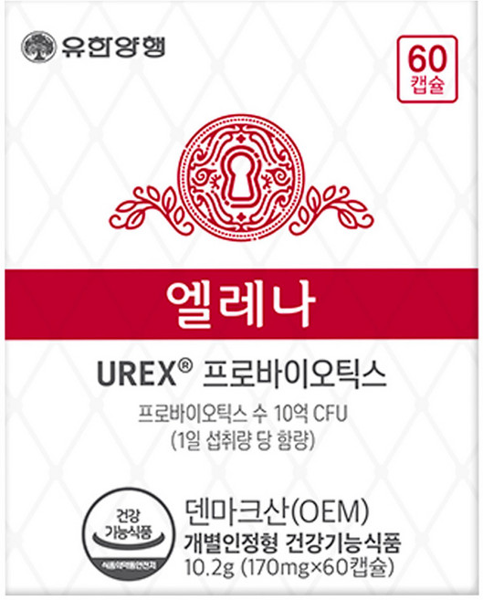 UREX 유산균 — 엘레나 유렉스 프로바이오틱스 유산균, 60정, 1개