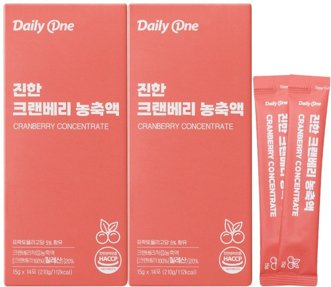 크랜베리 분말 — 데일리원 진한 크랜베리 농축액, 210g, 2개