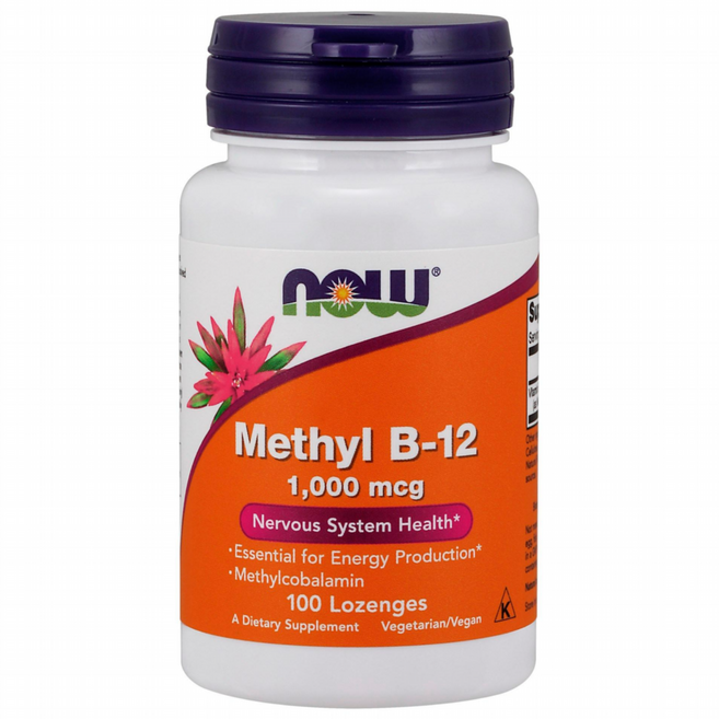 메틸코발라민 — 나우푸드 메틸 B-12 1000mcg 로젠지 비건, 100개입, 1개, 100정
