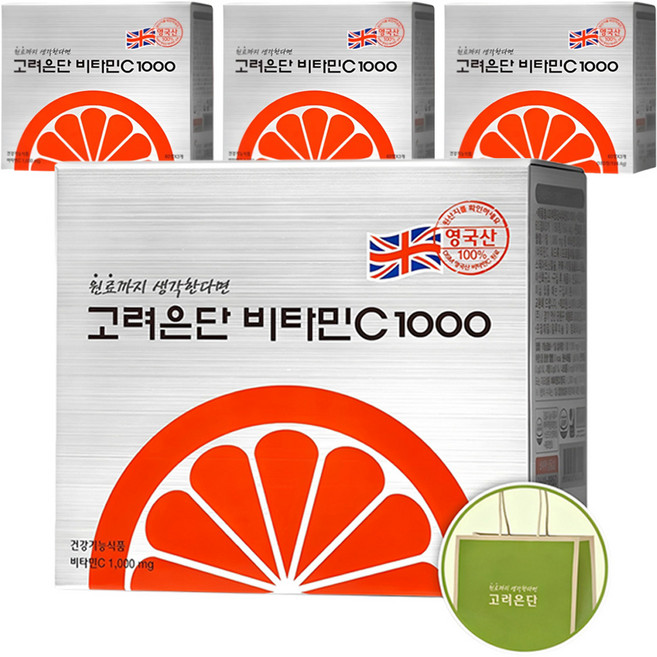 비타민C 1000mg — 고려은단 비타민C 1000 + 쇼핑백, 180정, 4개