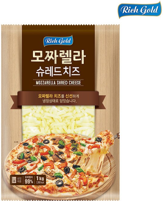 슈레드 리치골드 피자 모짜렐라 치즈 1kg, 1개